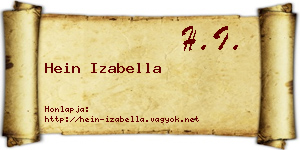 Hein Izabella névjegykártya